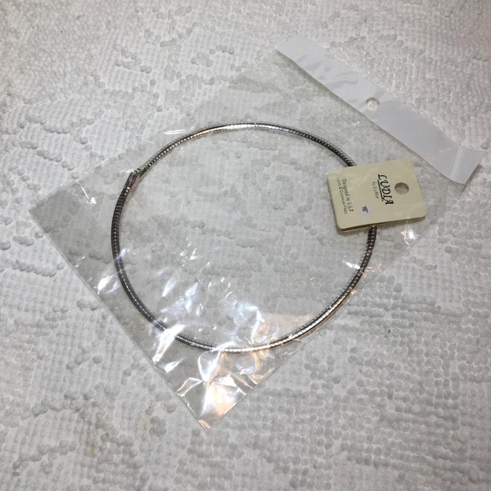 Ludia Silvertone Flat Slide Choker